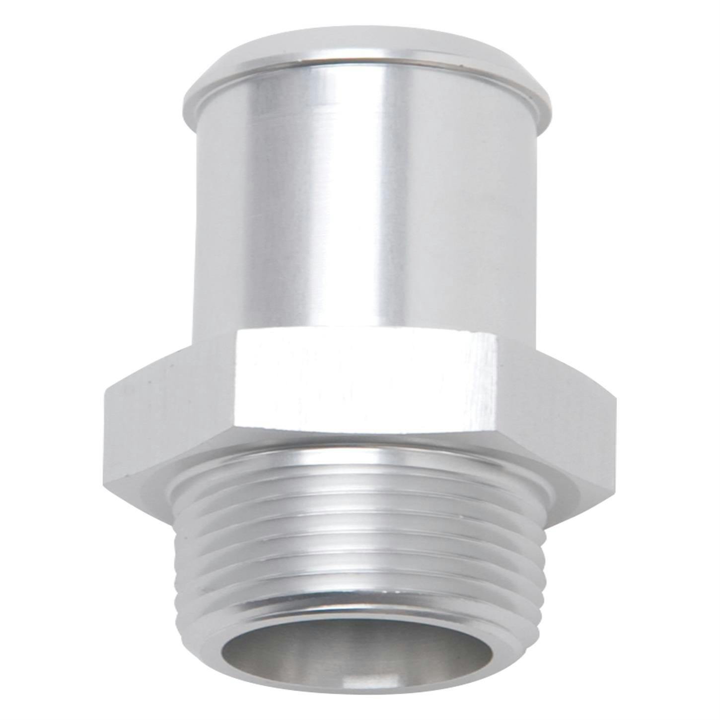 Edelbrock 8188 Pipe to Hose Barb Fitting, 5/8 to 3/8, Clear Anodized