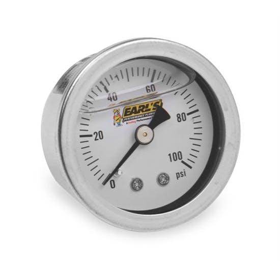 Earls 100187ERL Oil Filled 100 PSI Pressure Gauge