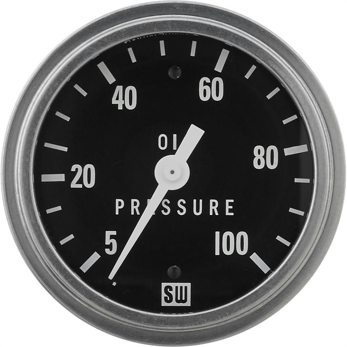 Stewart Warner 82406 2-5/8 Inch Deluxe Mechanical Oil Pressure Gauge