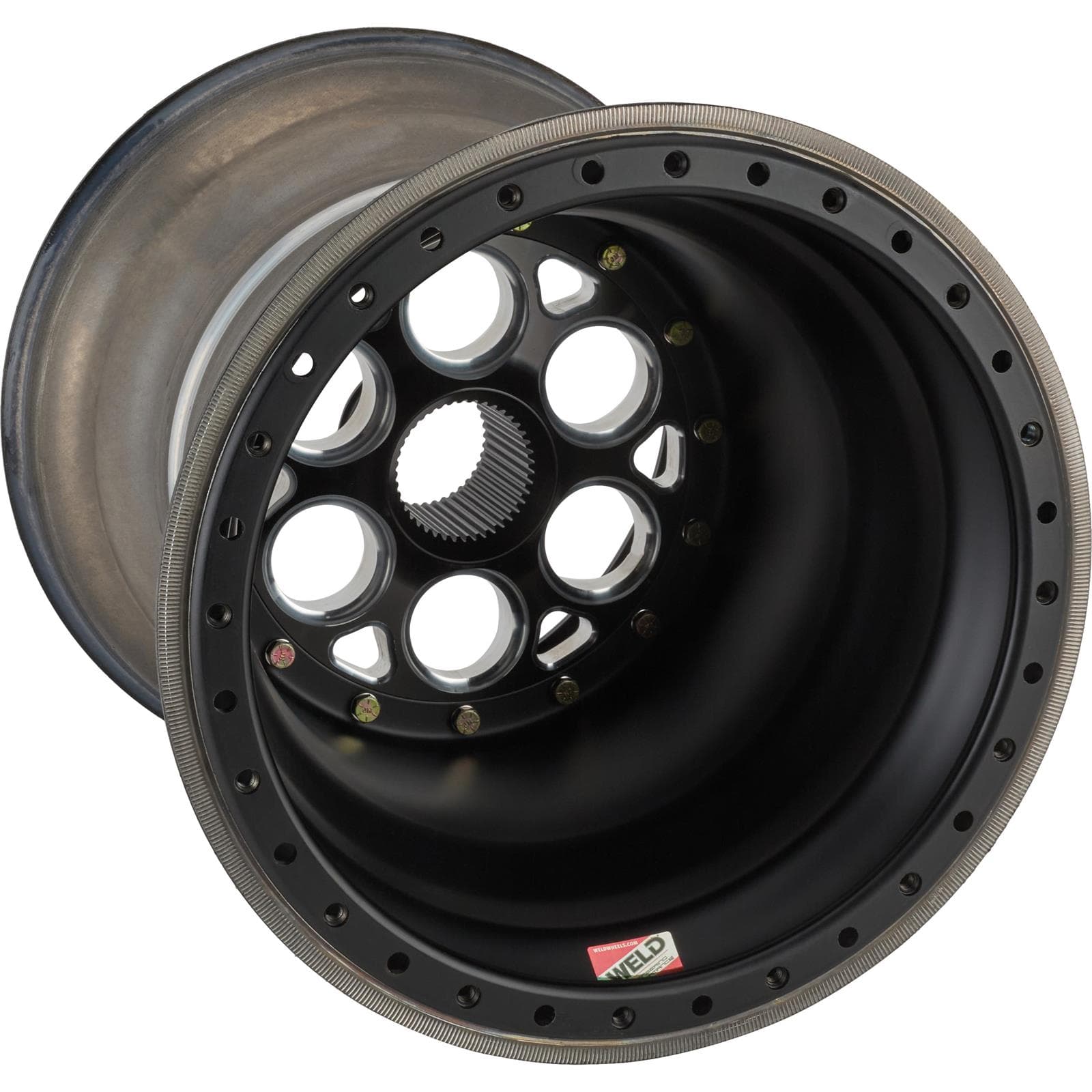 Weld 735B-517B46HDKBC-6 Magnum Black 15X17 Double Beadlock Wheel